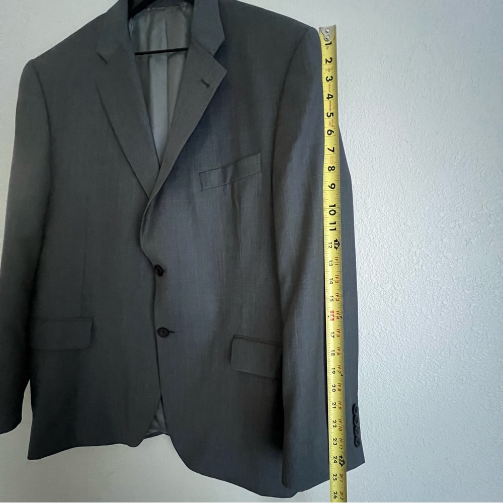 Burberry London Mens Grey Subtle Plaid Suit Jacket Blazer 44 Short - Picture 7 of 9